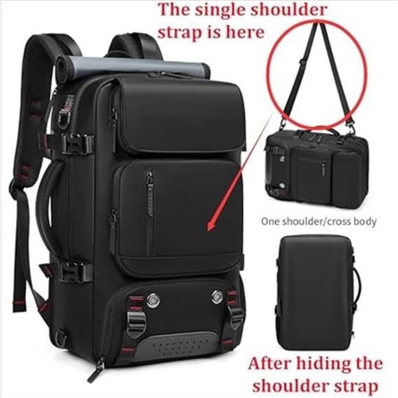 Women\'s Backpack Waterproof Laptop Backpack with Shoe Bag, Black, 16 inch main image 5
